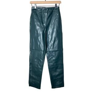 Primark green faux leather slim leg pants size 2 B18